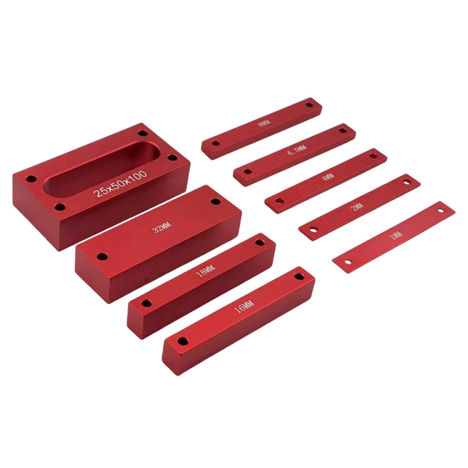9 Pièces Blocs de Réglage pour Outils de Menuiserie Aluminium Alliage Jauge de Hauteur Kit d'Installation Outil de Mesure Remplacement Adapté à