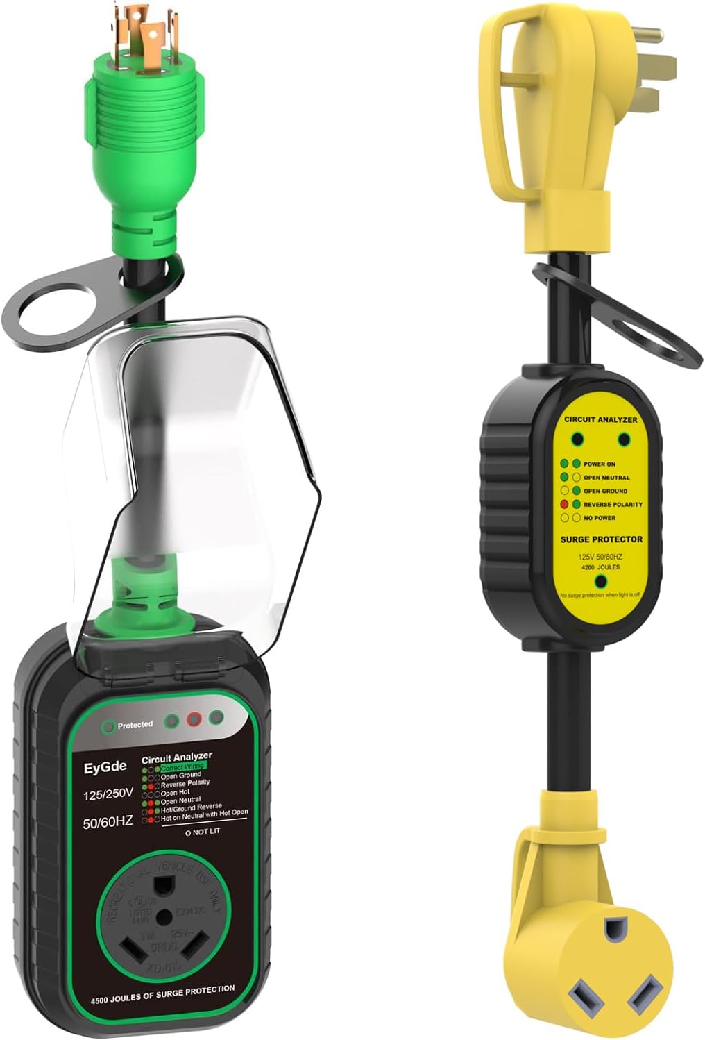 EyGde 50 Amp to 30 Amp RV Adapter 4 Prong to 30 Amp RV Generator Adapter