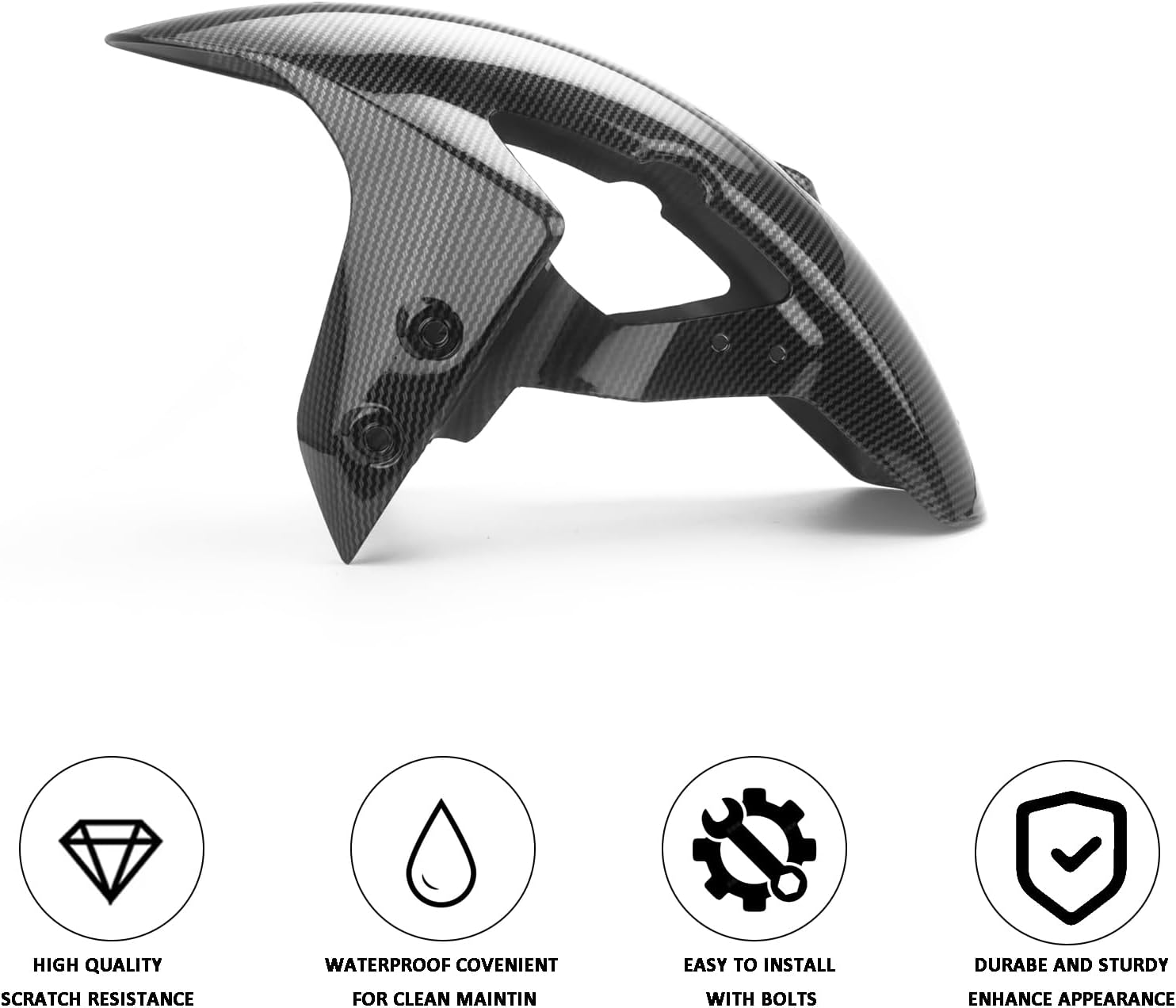 Front Fender Tire Hugger Replacement For Yamaha YZF-R7 2022 2023 2024 R7 Carbon Fiber Fender Mudguard Splash Guard Fairing Kits (Carbon Pattern)