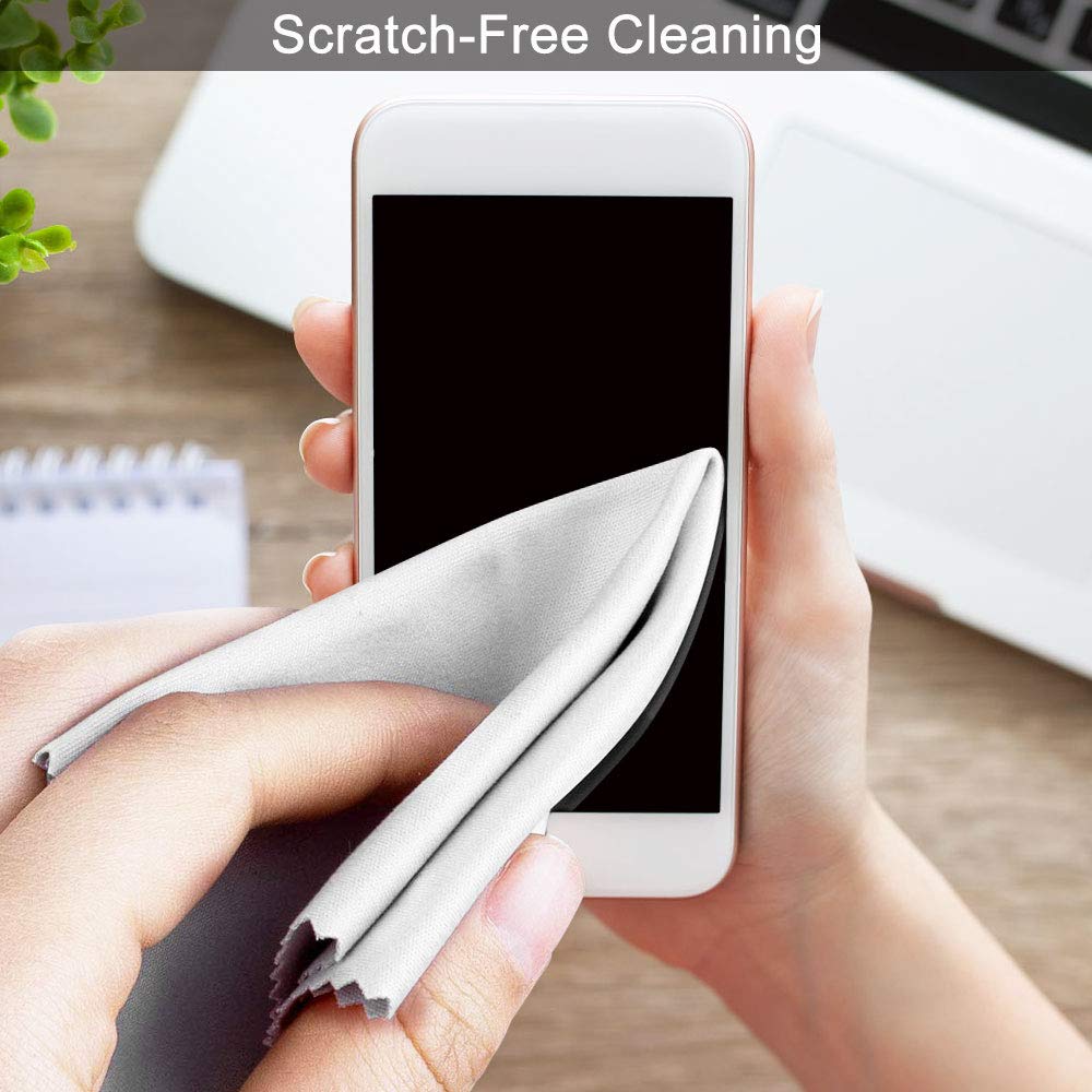 20 Pezzi Panno in Microfibra per Occhiali, Panno per la Pulizia di Occhiali, Schermi LCD, Obiettivi, Fotocamere, Telefoni Cellulari, Tablet (Nero/Grigio)
