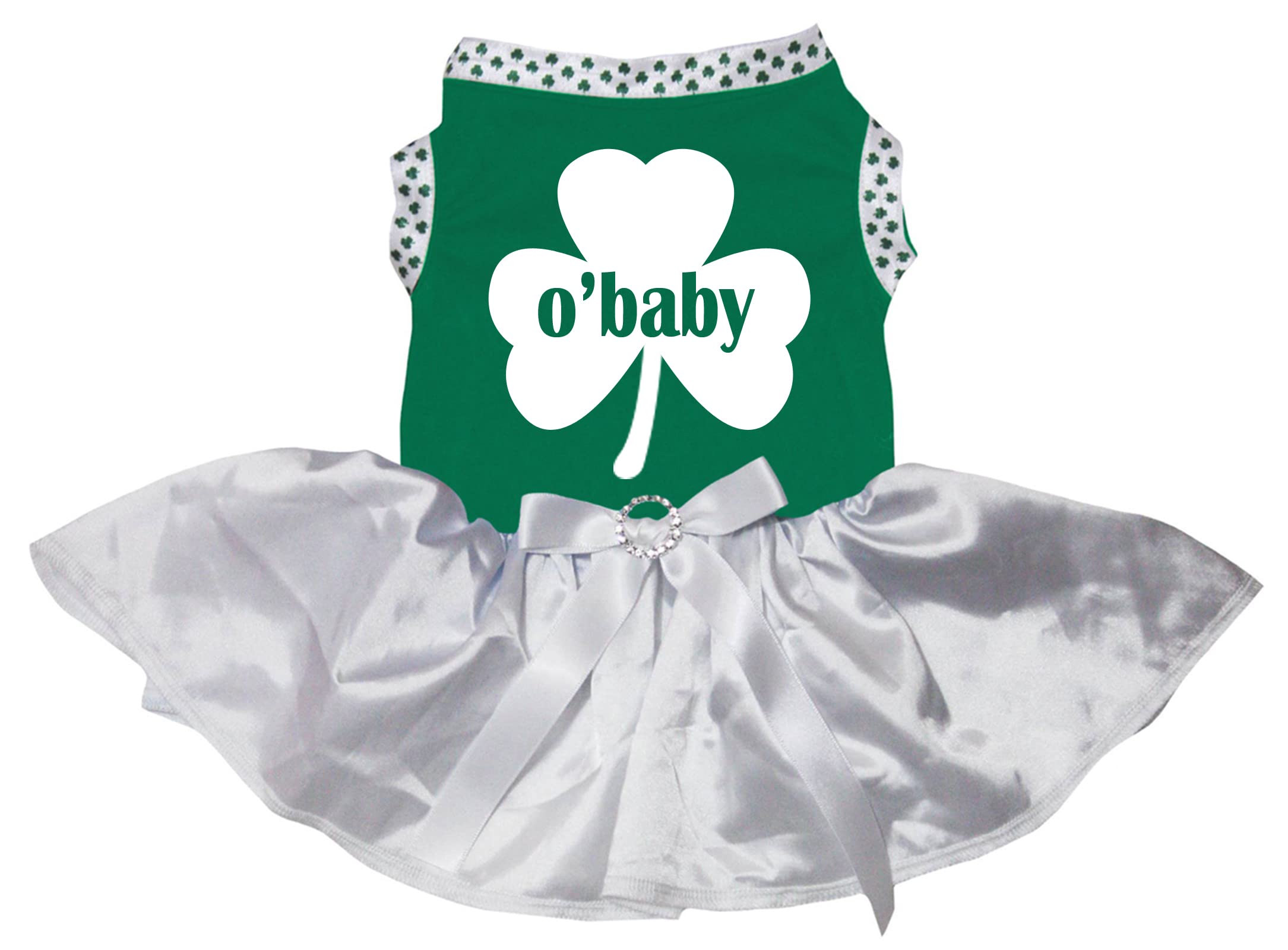 Robe pour chien Clover O'Baby XXL vert blanc résout le manque d'espace grand chien