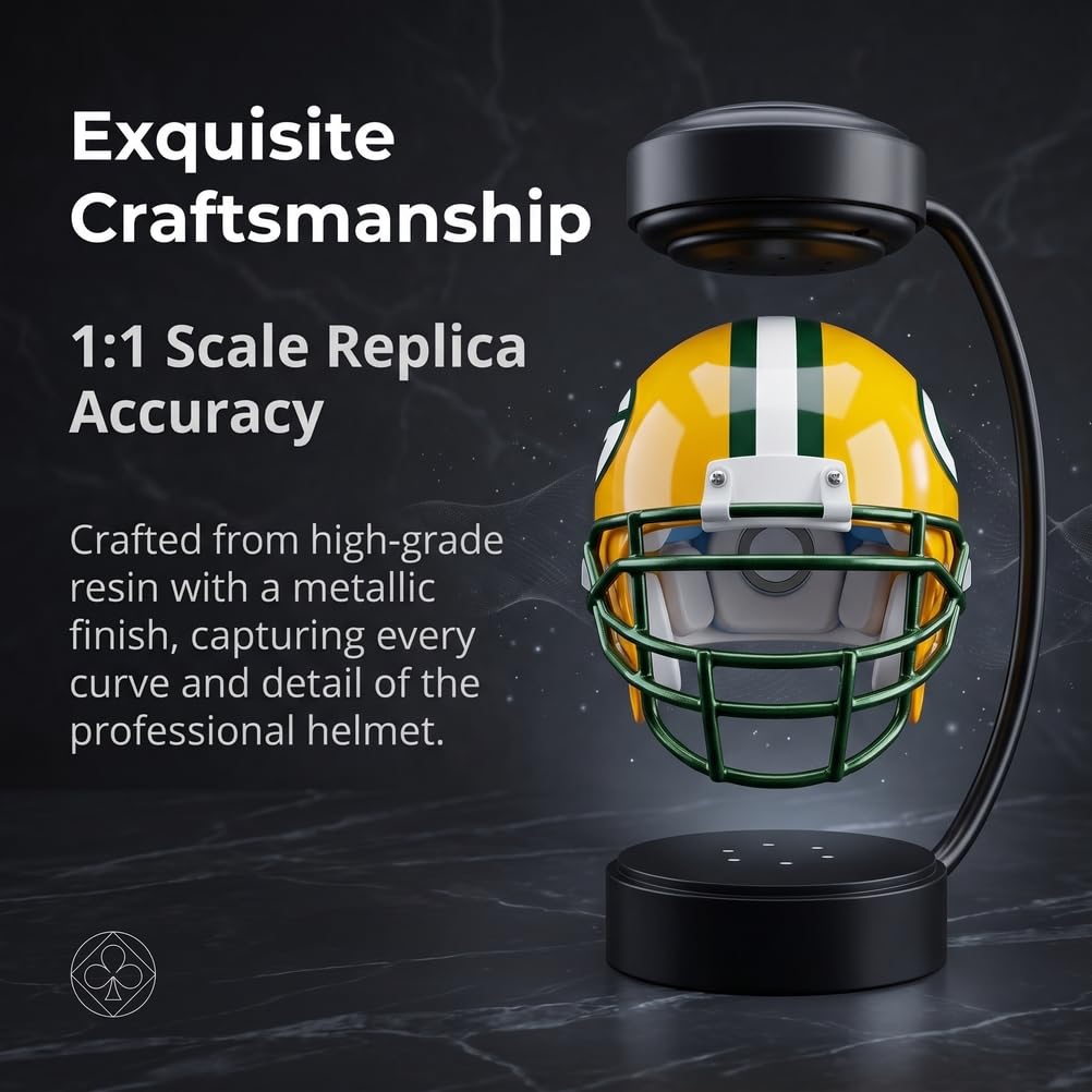 Mini Casco da Football Americano Fluttuante, Collezionabile Sportivo Magnetico in Levitazione, Ornamento da Scrivania, Regalo per Tifosi, Amici e Alumni