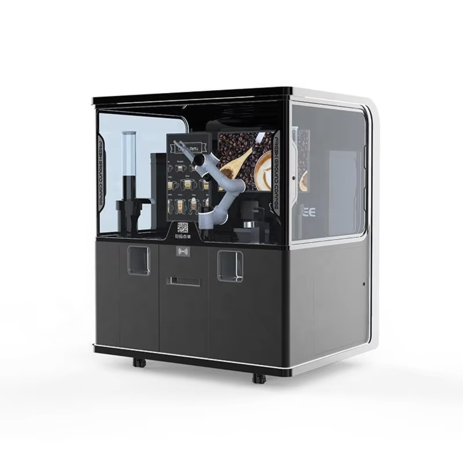 Smart Coffee Robot Vending Machine for Commercial Use Fully Automatic Espresso Cappuccino Latte Maker with Touch Screen and