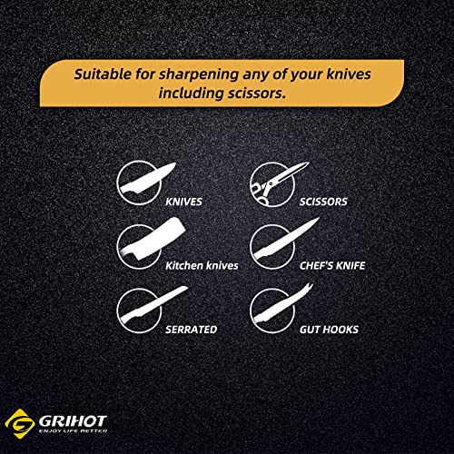 Japanese Knife Sharpener Grihot Production, Knife Sharpeners, Scissor Sharpener, For All Kinds Of Knives And Scissors, Adjustable Angle Button, Upgrade Model.knife Sharpener03 #TOP4