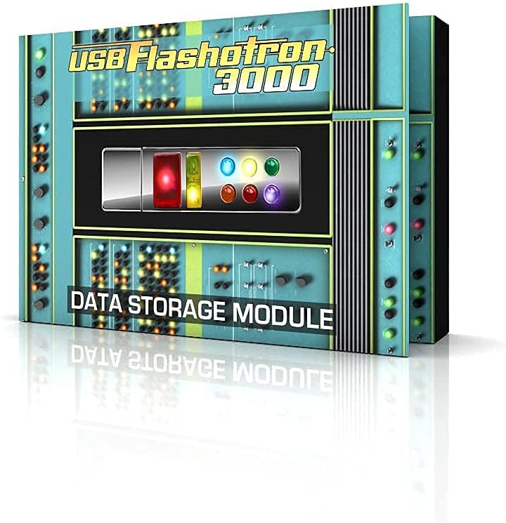 Retro USB Light Up Memory Stick, Flash Drive w/LED 1950's Retro Sci-fi Space Age Action and Totally Cool Storage/Gift Box (Shiny Finish)