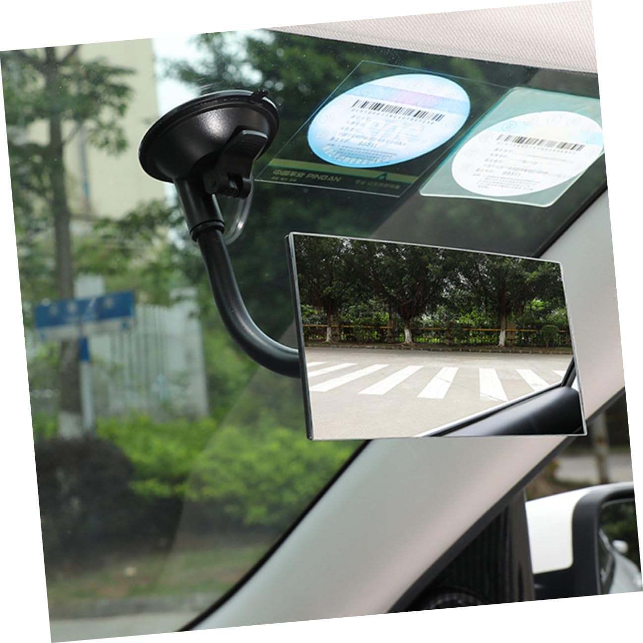 2pcs Car Rear Facing Mirrors with Suction Cup Square Rearview Interior Mirrors for Safety and Rear Seat Observation