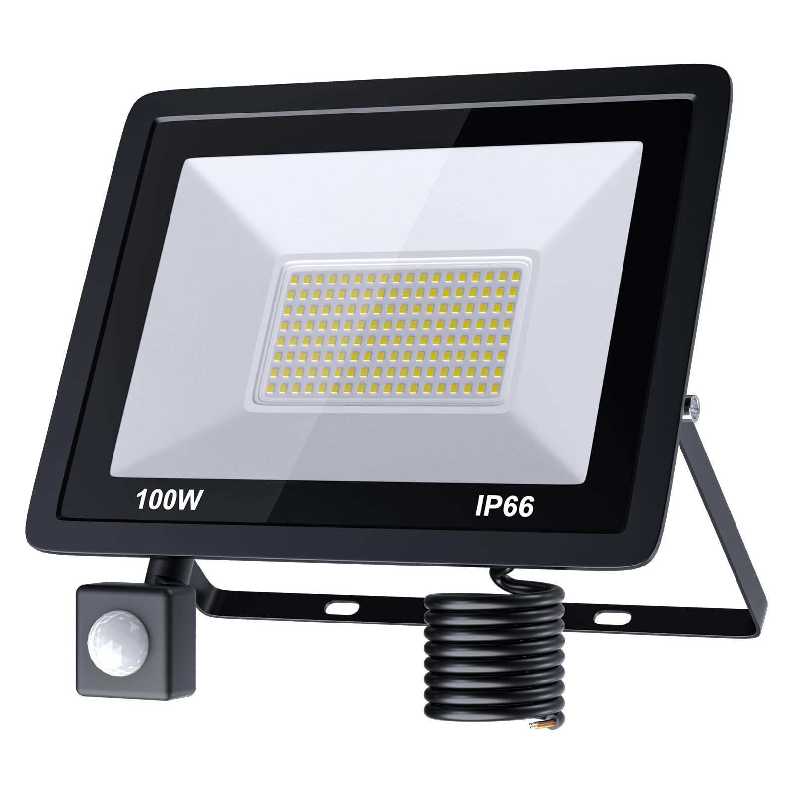 MIWATT 100W Security Lights Outdoor Motion Sensor, 7200LM PIR Sensor Security Light, Super Bright, Ultra Thin
