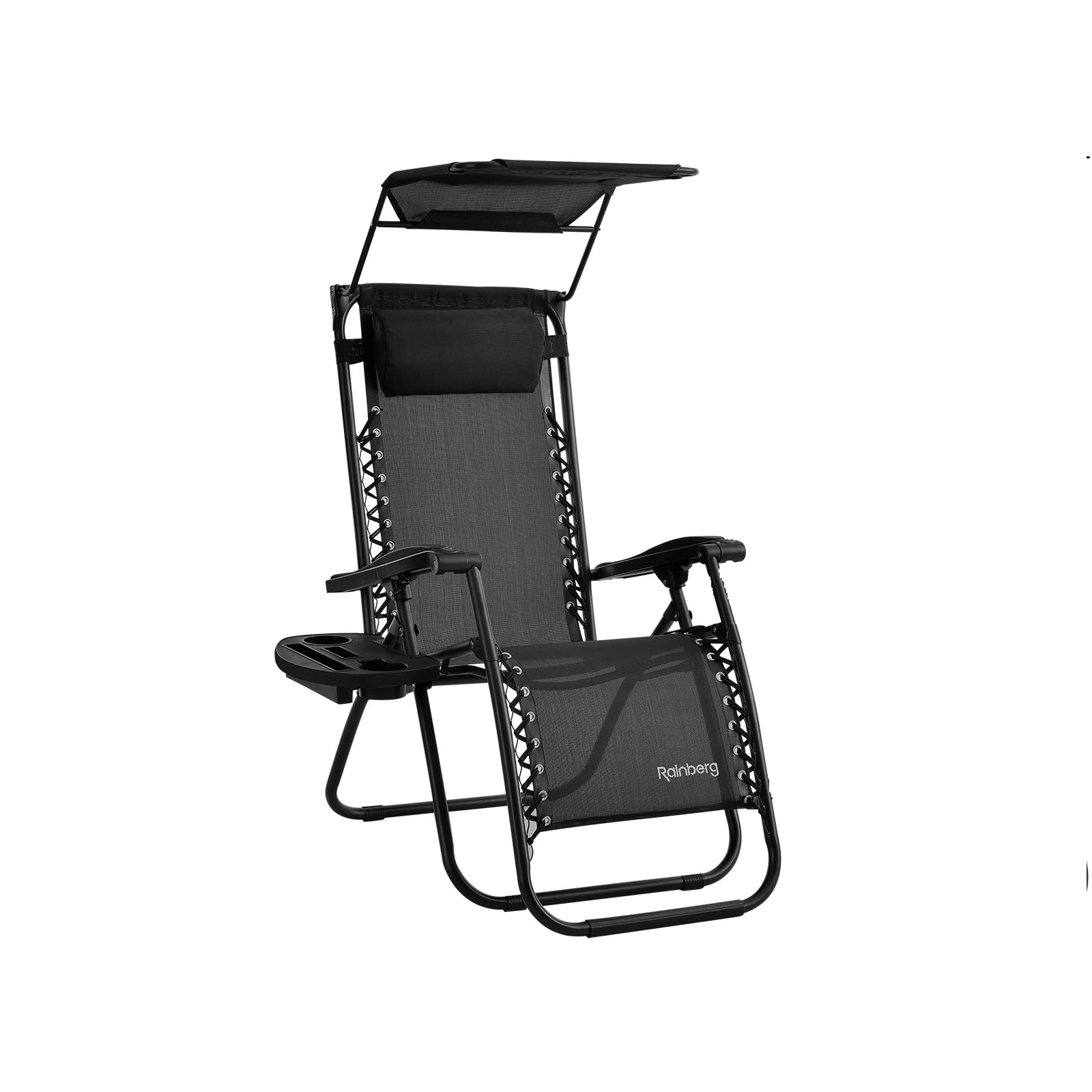 Rainberg Zero Gravity Lounger Chair, Outdoor & Garden Sunloungers, Folding Reclining Patio Chair, Cup Holder, Soft Cushion and Headrest for Poolside, Camping, Coffee (Recliner Chair) — view 8