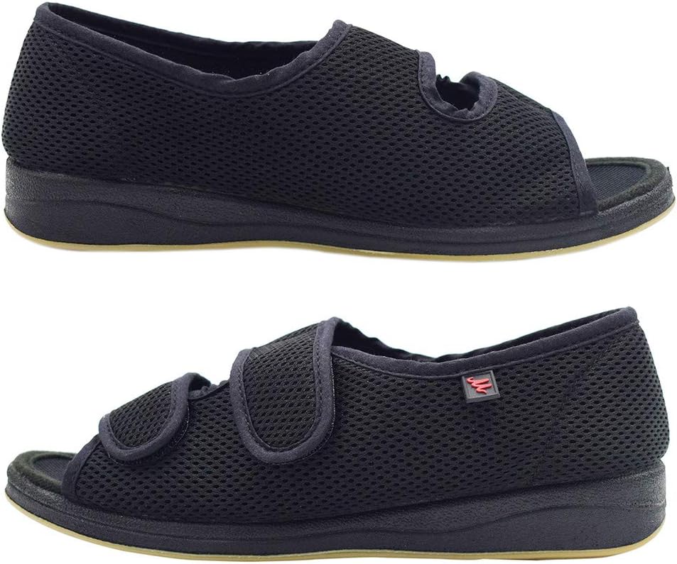 W&LESVAGO Women's Open Toe Diabetic Sandals,Adjustable Width Arthritis Edema Shoes,Comfortable House Slippers for Elderly Swollen Feet - Image 5