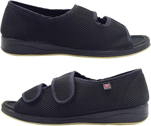 Miniatura 5 de W&LESVAGO Sandalias diabéticas con punta abierta para mujer, zapatos de edema de artritis de ancho ajustable, cómodas pantuflas de casa para pies