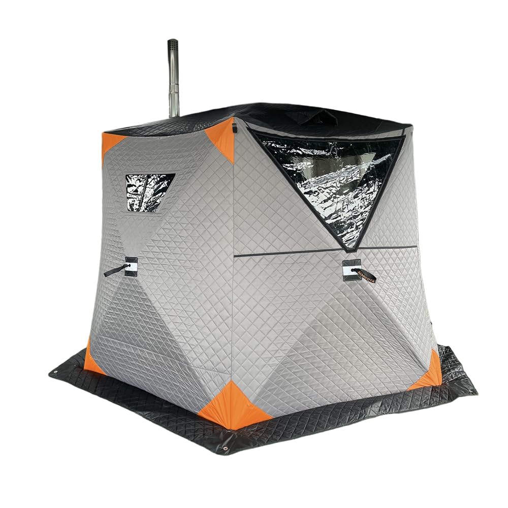 ALMI-Flex ALMICOTA Zeltsauna Mobile Sauna 90°C bis 8 Personen 2.10m 10 min Schnellaufbau 3-lagig Sechseck inkl. Boden-ISO