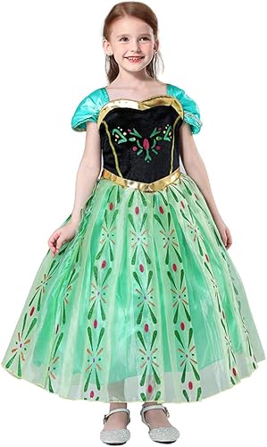 Miniatura 6 de Acecharming Vestido de princesa Anna para niñas, disfraz de cosplay para niñas, vestido de fiesta de cumpleaños de Halloween