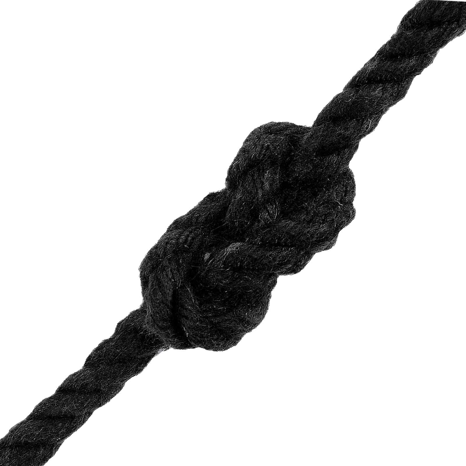 Juego de 10 cuerdas de algodón negro de 3 capas para manualidades, decoración de macramé, nudos para colgar en interiores y exteriores