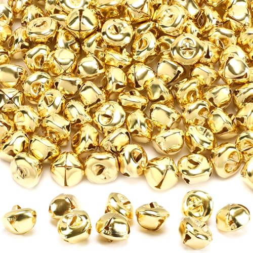 Augshy Jingle Bells for Crafts, 120 Pcs 1 Inch Christmas Jingle Bells,Bulk Sound Craft Bells for Christmas Home Festival Decorations DIY Project