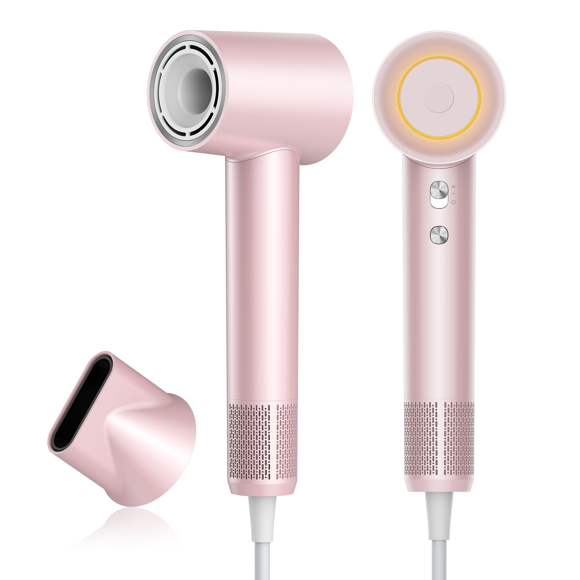 Hair Dryer, zhiyangfei Negative Ion Blow Dryer, 110, 000 RPM Brushless Motor, 3 Heat Settings, 360° Rotating Magnetic Nozzle, High-Speed Low Noise