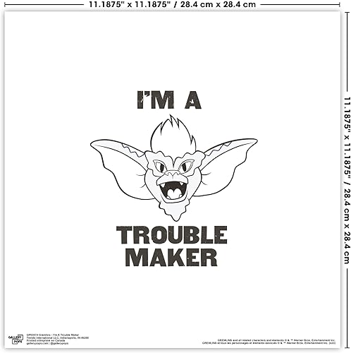 Miniatura 6 de Trends International Gallery Pops Gremlins - Arte de pared I'm A Trouble Maker, versión sin marco, 12 x 12 pulgadas