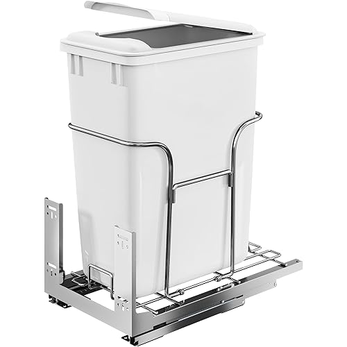 YITAHOME Contenedor de basura extraíble de 32 cuartos de galón con tapa para armarios mínimos de 14.2 pulgadas de ancho x 22 pulgadas de profundidad de YITAHOME Capacidad 27 Cuartos