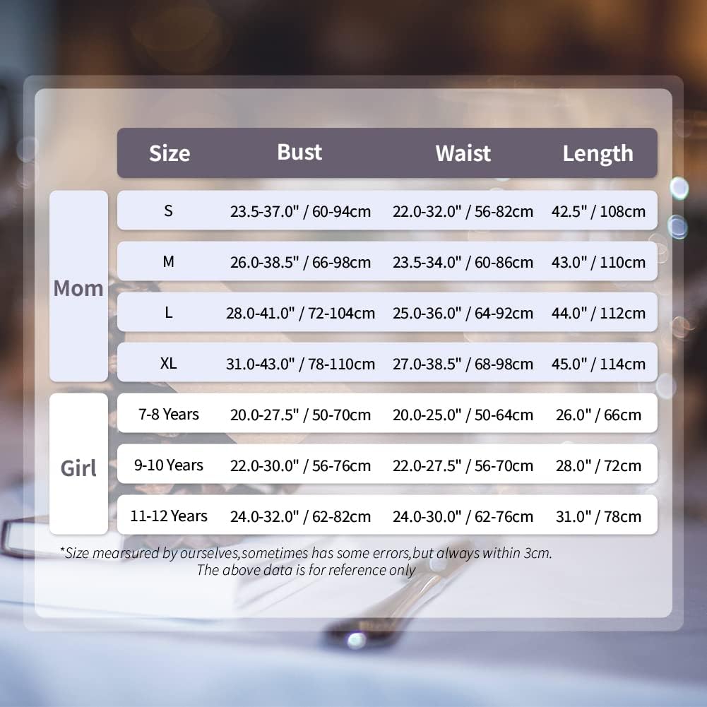 Mommy and Me Matching Dresses Floral Printed Ruffled Lantern Sleeves A-Line Long Dress Mom Daughter Matching Outfits - Image 7