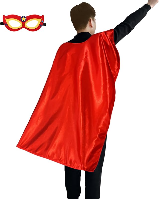 Adults Superhero Cape and Mask for Men Women Super Hero Party Dress Up Costumes, Halloween Vampire Capes