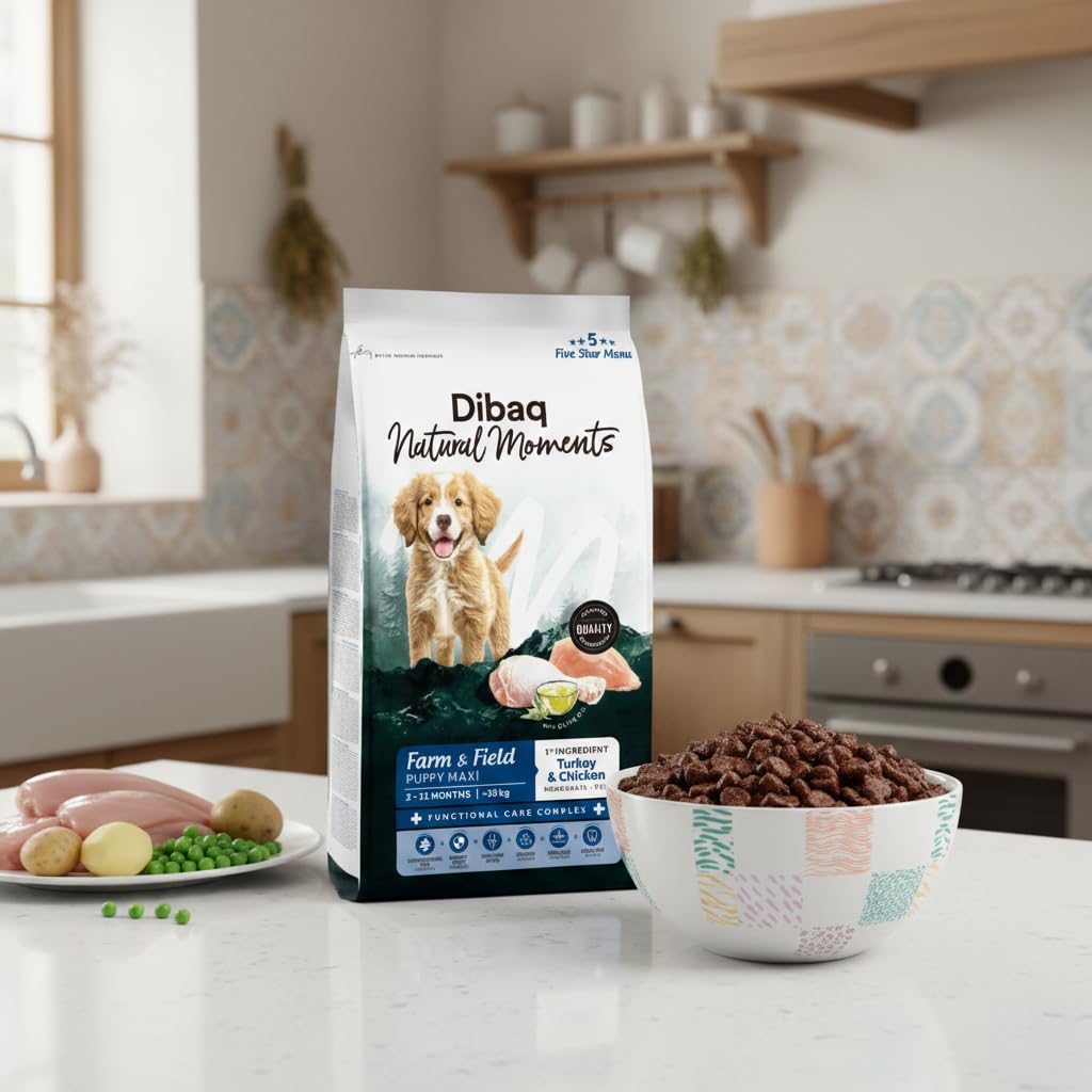 Dibaq Natural Moments 5 Star Pavo y Pollo Cachorro Razas Grandes, 12 kg