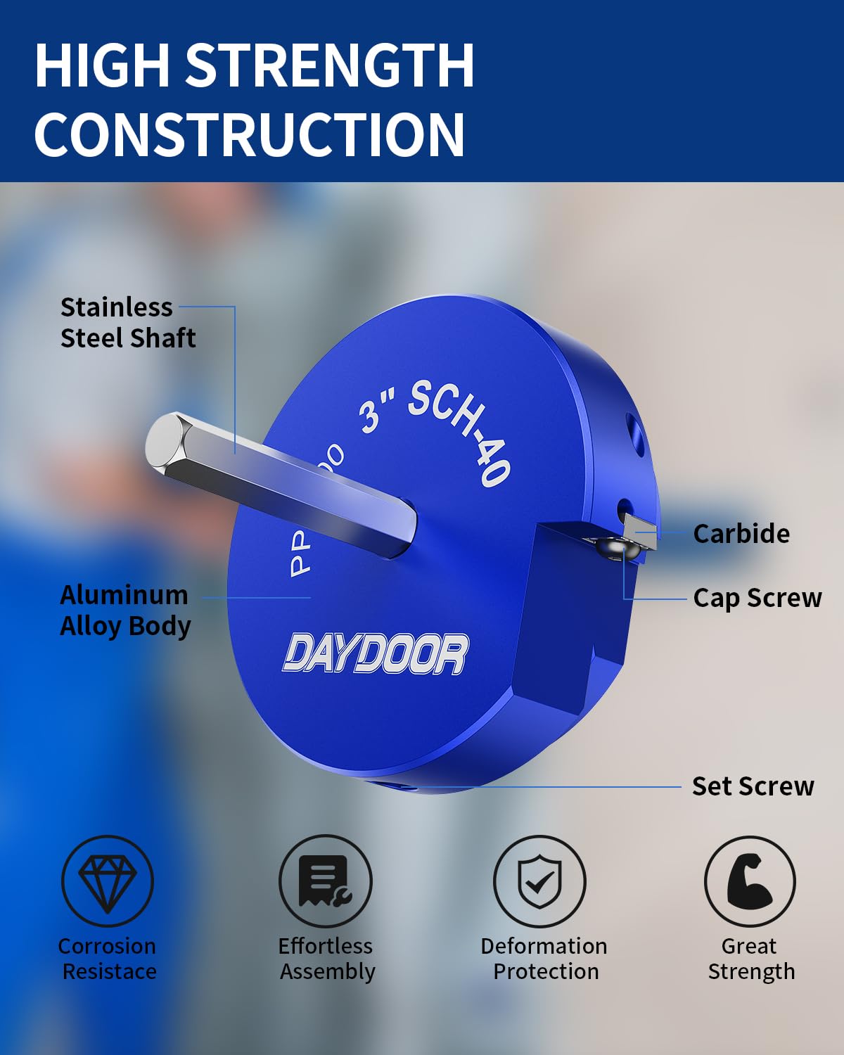 DAYDOOR PVC Pipe Reamer - 3 Inch Fitting Saver -4
