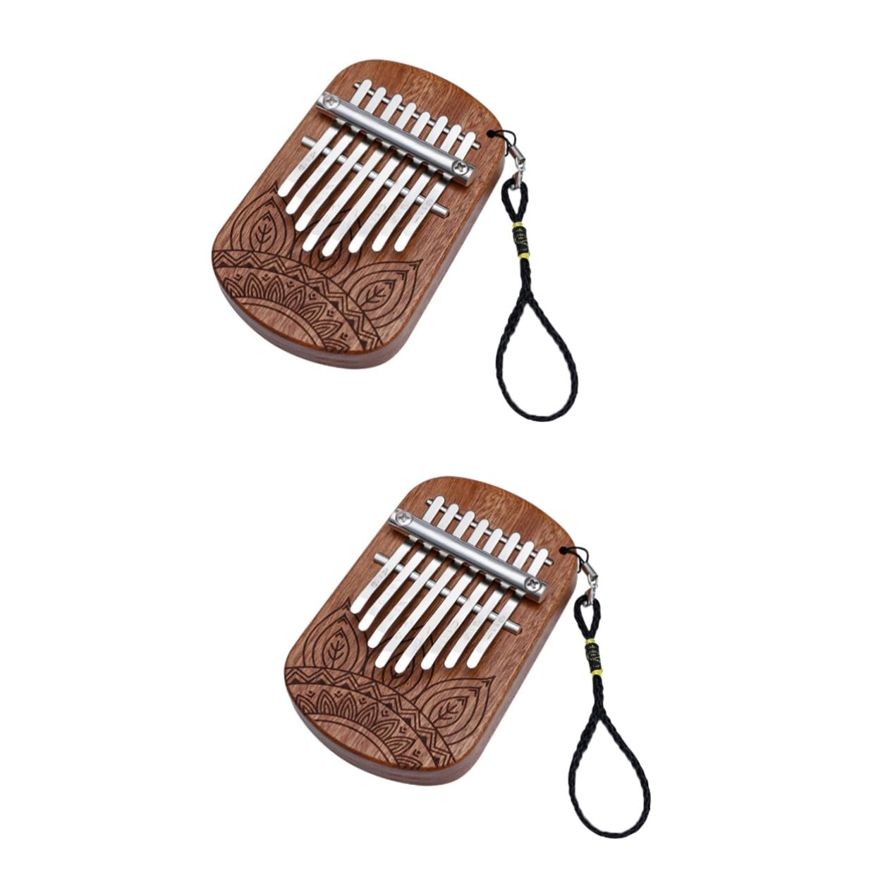 ibasenice 2stücke Kalimba Daumenklavier Aus Holz Tragbares Musikinstrument Für Anfänger Ergonomisches Design Leicht Und Einfach Zu Transportieren Für Musikliebhaber Und Gemeinsame