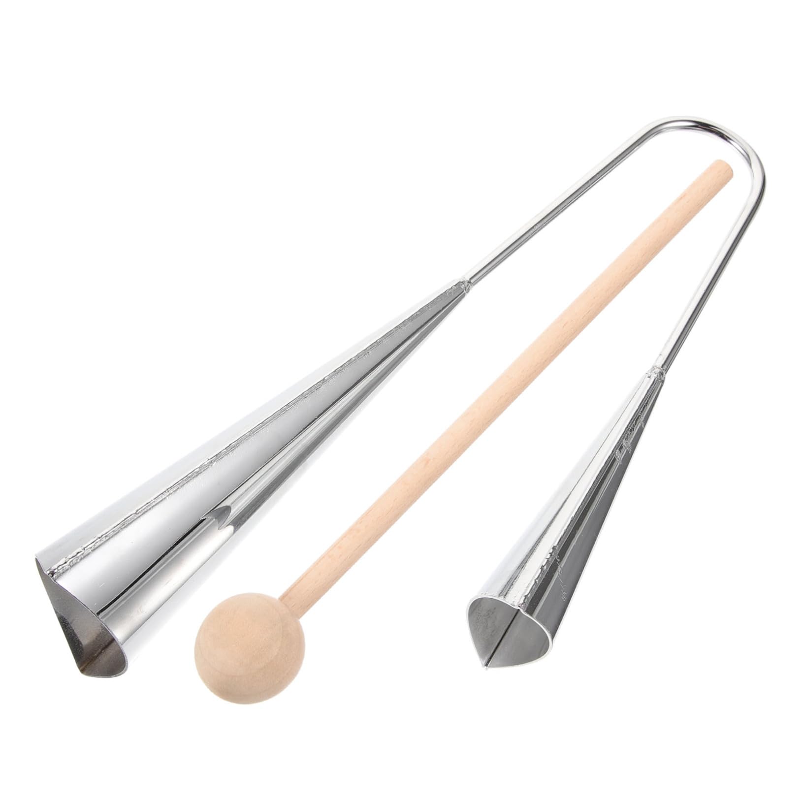 HANABASS Metal Double Tone Cowbell Percussion Instrument with Mallet Stick for Musical Practice and Performance Durable Design for Childrens Play and Outdoor Activities