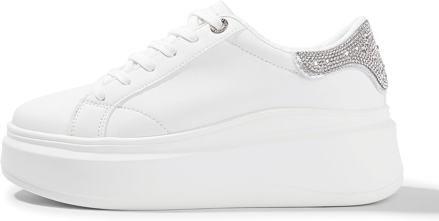 LUCKY STEP Women's Platform Fashion Sneakers Faux Leather Classic Tennis Shoes Low Top Casual Walking Shoes