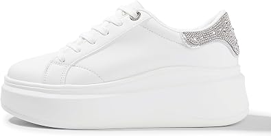 LUCKY STEP Womens Platform Fashion Sneakers Thick Sole | Classic Low Top | Casual Walking | Tennis Style|Anti-Slip