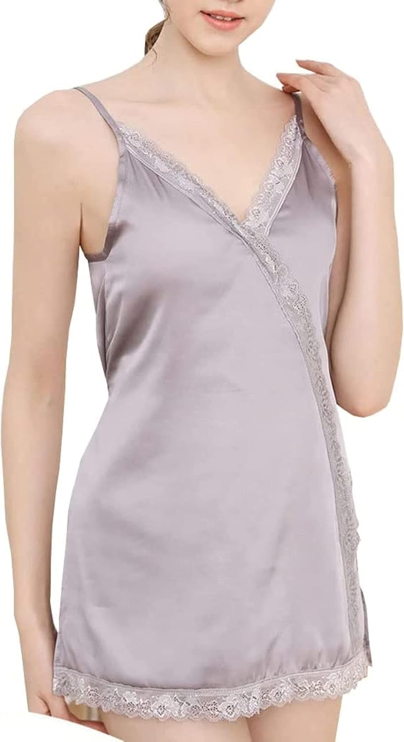 Anti-Radiation Silver Fiber Dresses Sexy V Neck Lace Pregnancy Clothes Women Cami Tank Tops