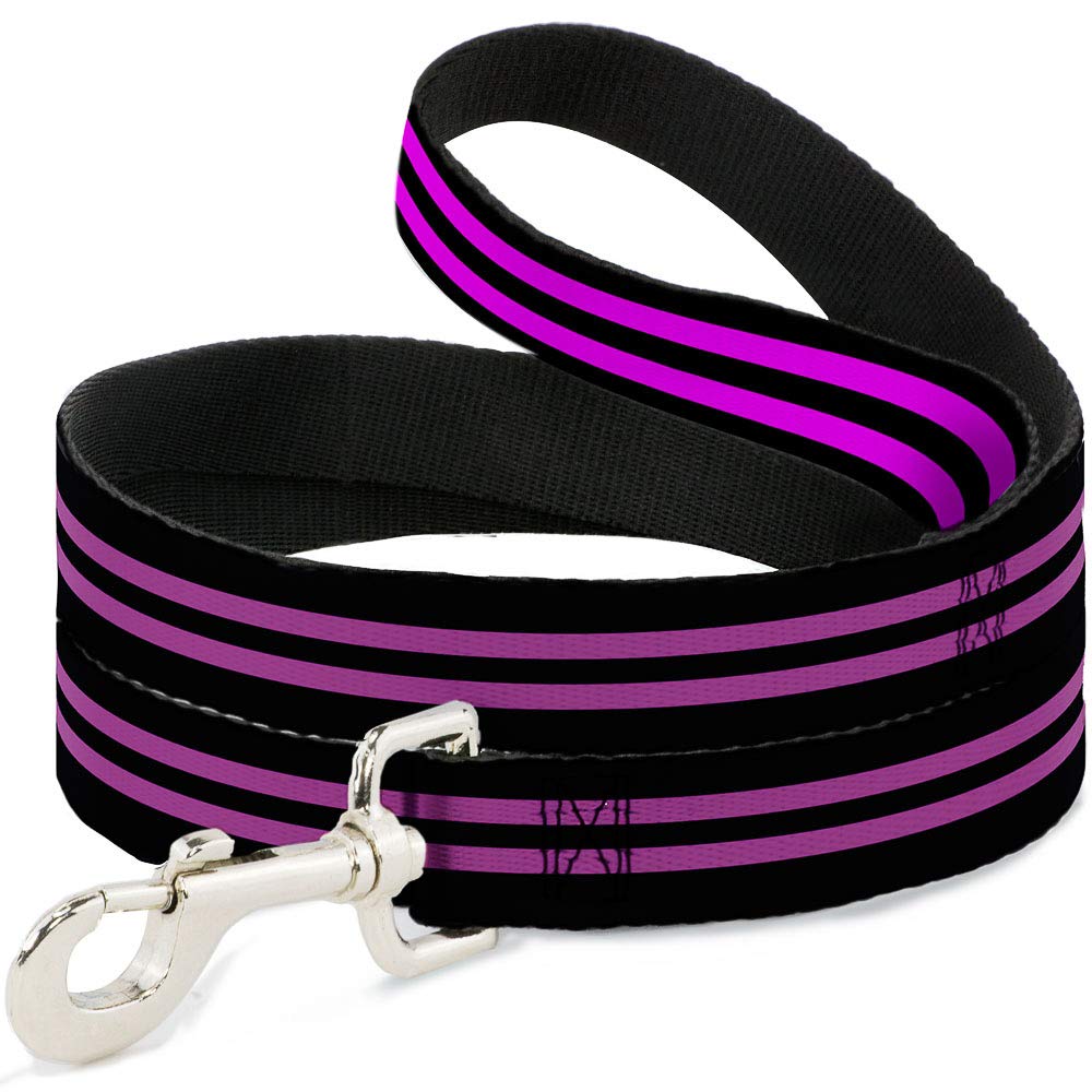 Laisse pour chien Buckle Down rayures noir rose accessoire promenade