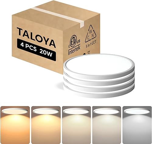 Miniatura 116 de TALOYA Lámpara de techo LED negra de 10 pulgadas, montaje empotrado, CCT 5 en 1 seleccionable (3000K/3500K/4000K/5000K/6500K), 2000LM 0.94 pulgadas