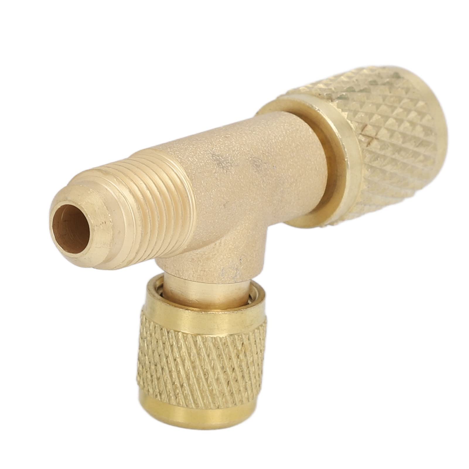 Adapter Pompy Próżniowej Trójnik Chłodniczy Mosiądz 1 Zawory 4-calowe Rdzeń Mosiężny Trójnik Adapter Szybkozłącze Tee Dostępowe Złączki do Wakuometru R22 R12 R134 Czynnik