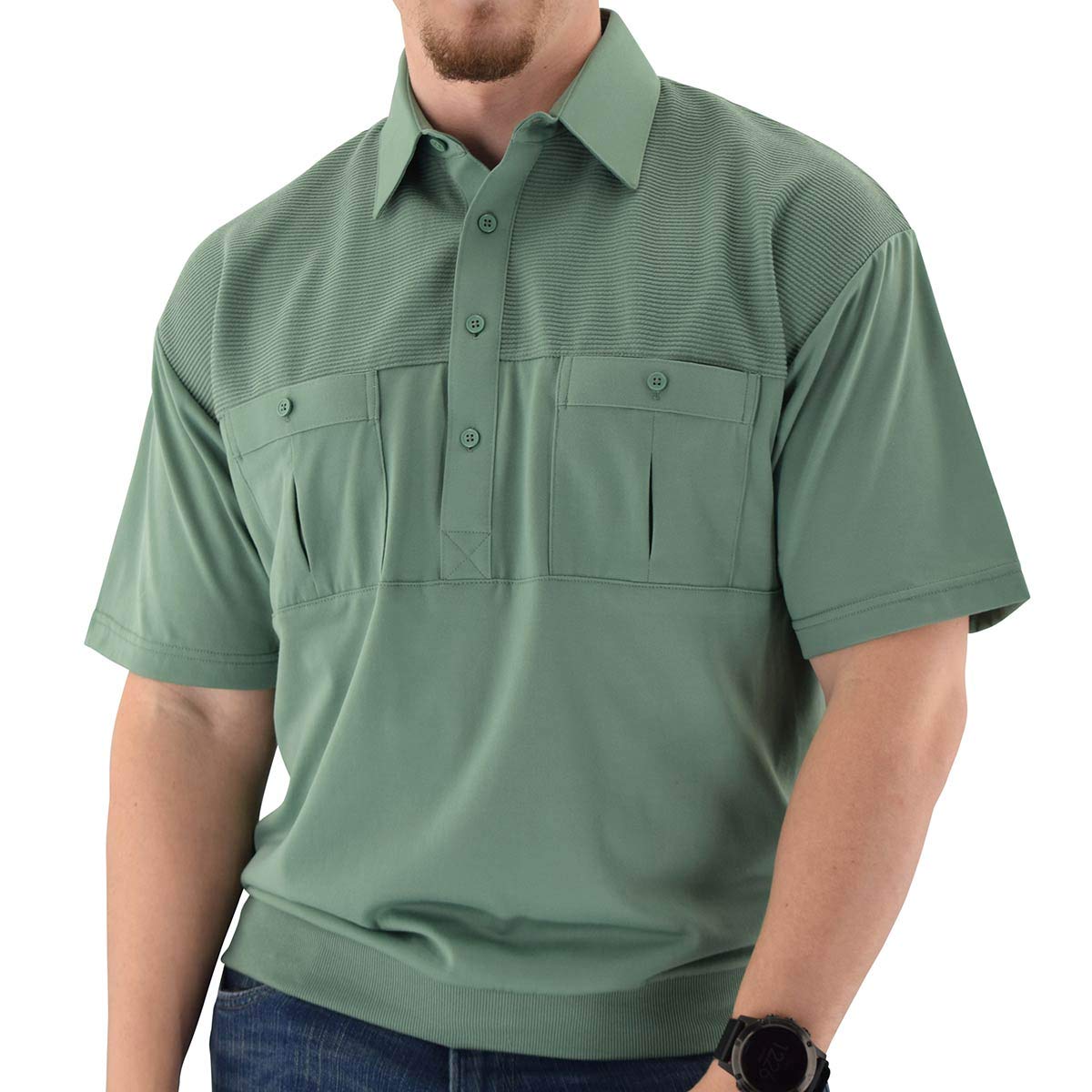 PALMLAND 2 Pocket Solid Banded Bottom Polo Shirt