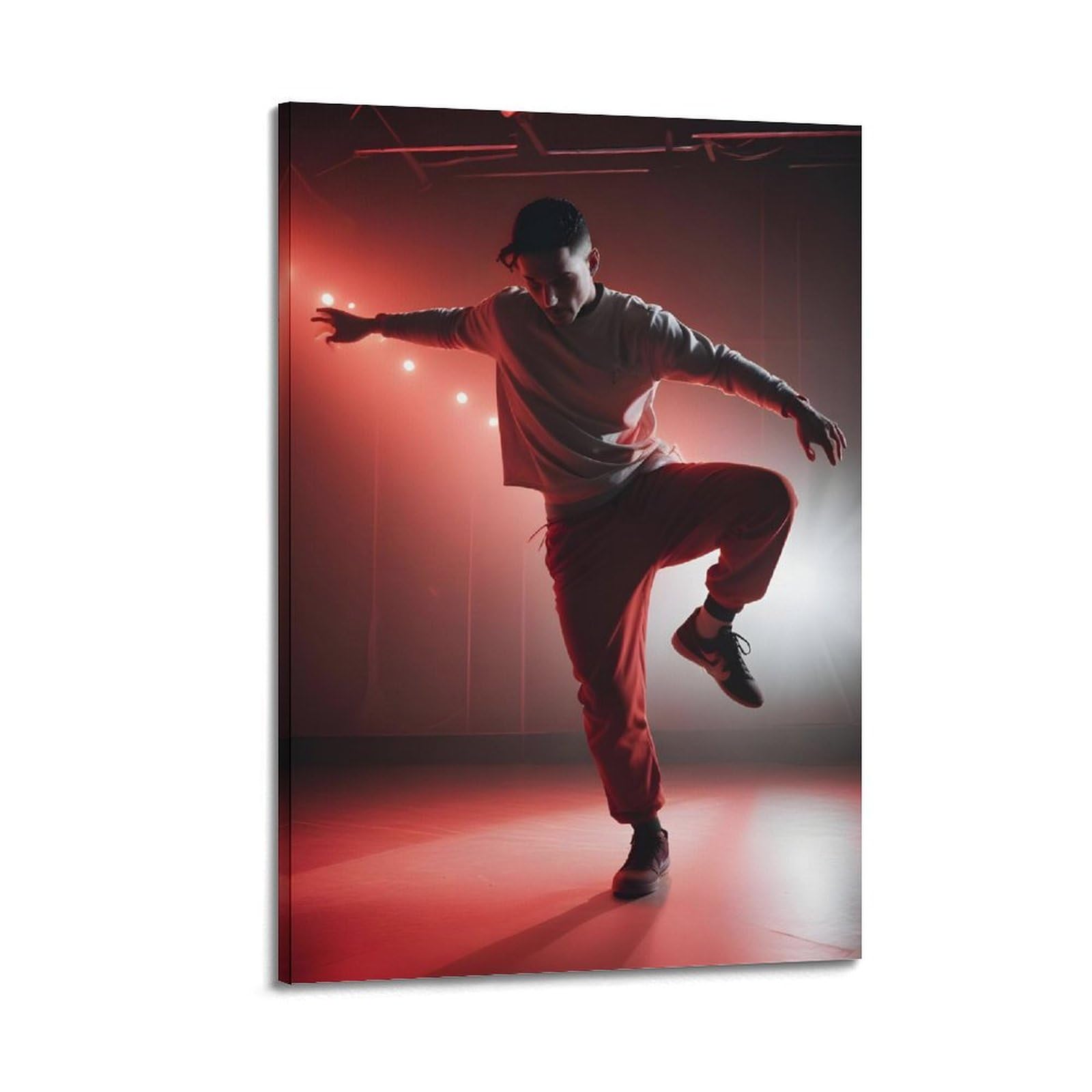 ZLQYHW Poster di street dance su tela, motivo: B-boy, hiphop, ballerino appassionato, decorativo, per camera da letto, per camera da letto, 60 x 90 cm