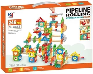 Next Store Spinning Ball Track Toy – 246 Pieces Educational Building Blocks for Kids, Develop Motor Skills and Creative Fun Toy to Design Ball Tracks.