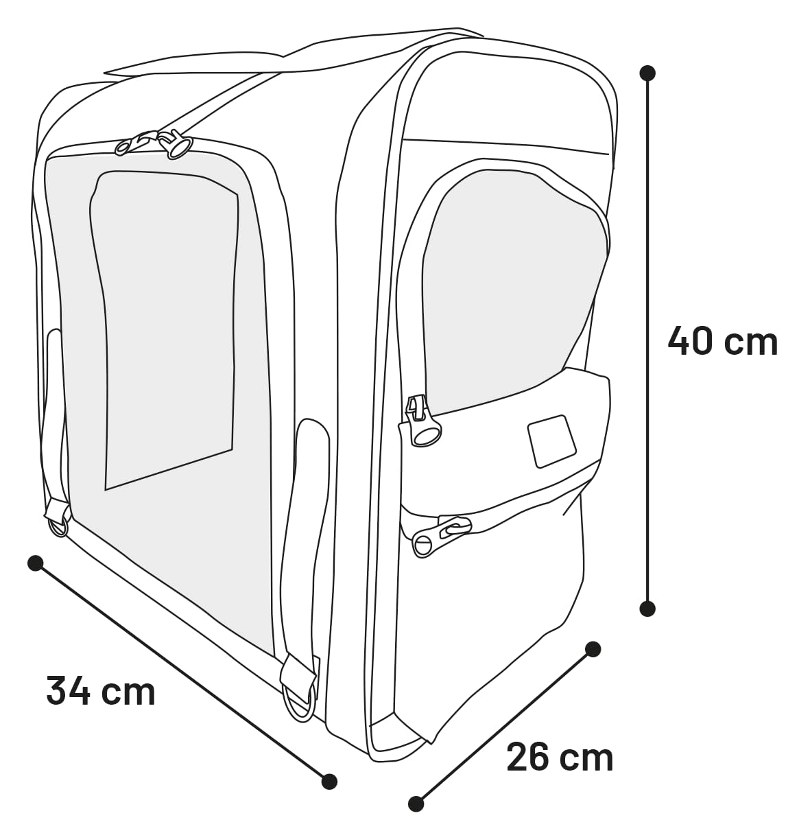 Sac à Dos Chat – Chien – Flamingo Yoda Vert – 34×26×40 cm – Polyester – Cadre/Dos renforcés – Ouvertures AV/Haut/côté – Fond Amovible – Sangle sécurité – Bretelles/Ceinture/Poitrine – Poche & poignée