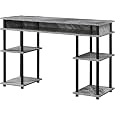 Convenience Concepts Designs2Go No Tools Desk Home Office Desk with Shelves, Corner Shelf Vanity Desk Computer Desk Nail Tabl