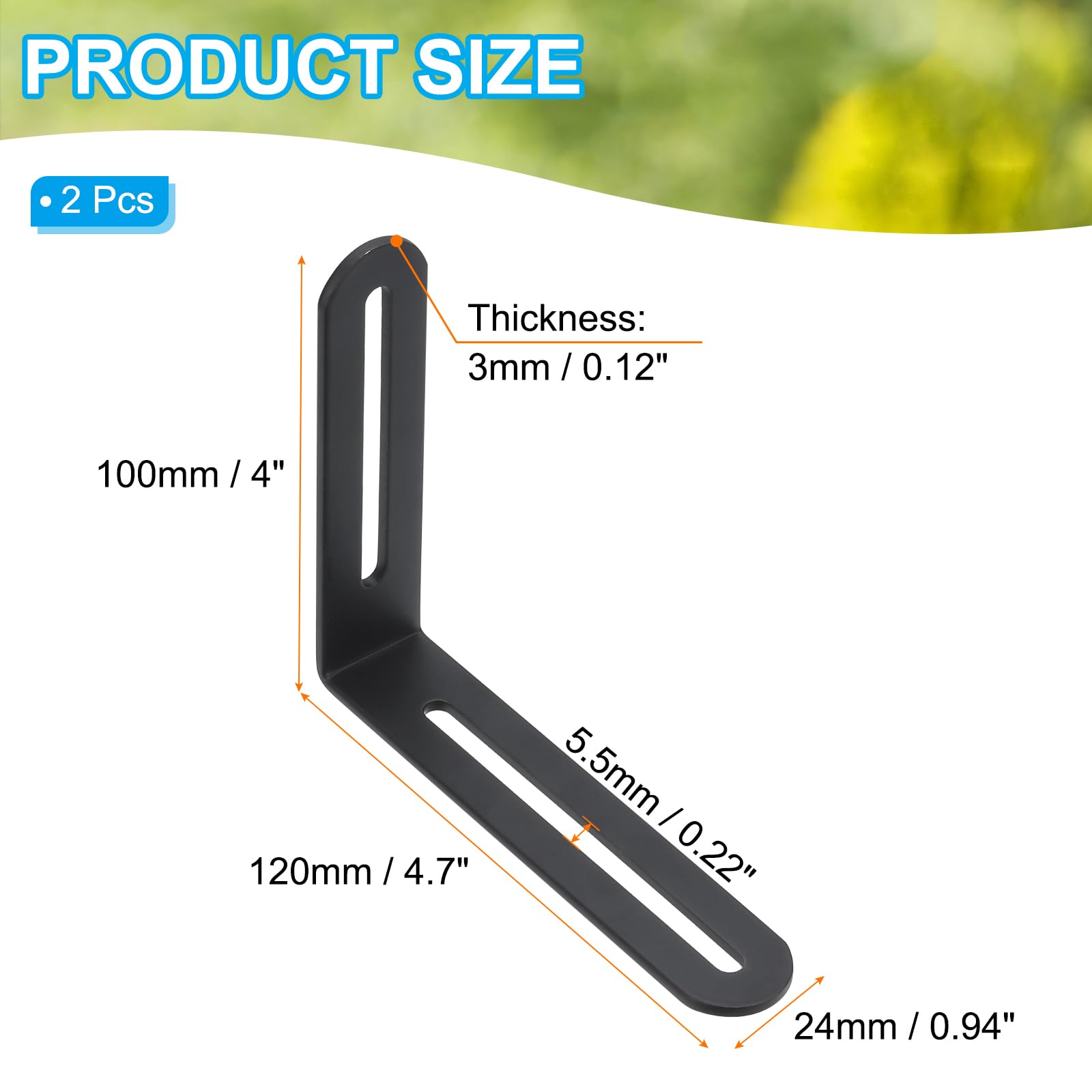 PATIKIL 4 18/25" Adjustable L-Shape Corner Brace with Slot - Image 2