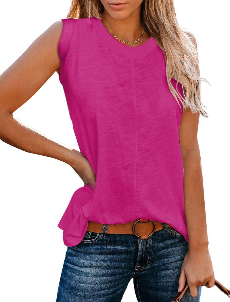 Famulily Top Damen Sommer Breite TräGer Elegant Leichte äRmelloses Shirt Bluse Trägershirt Strandtop Sport