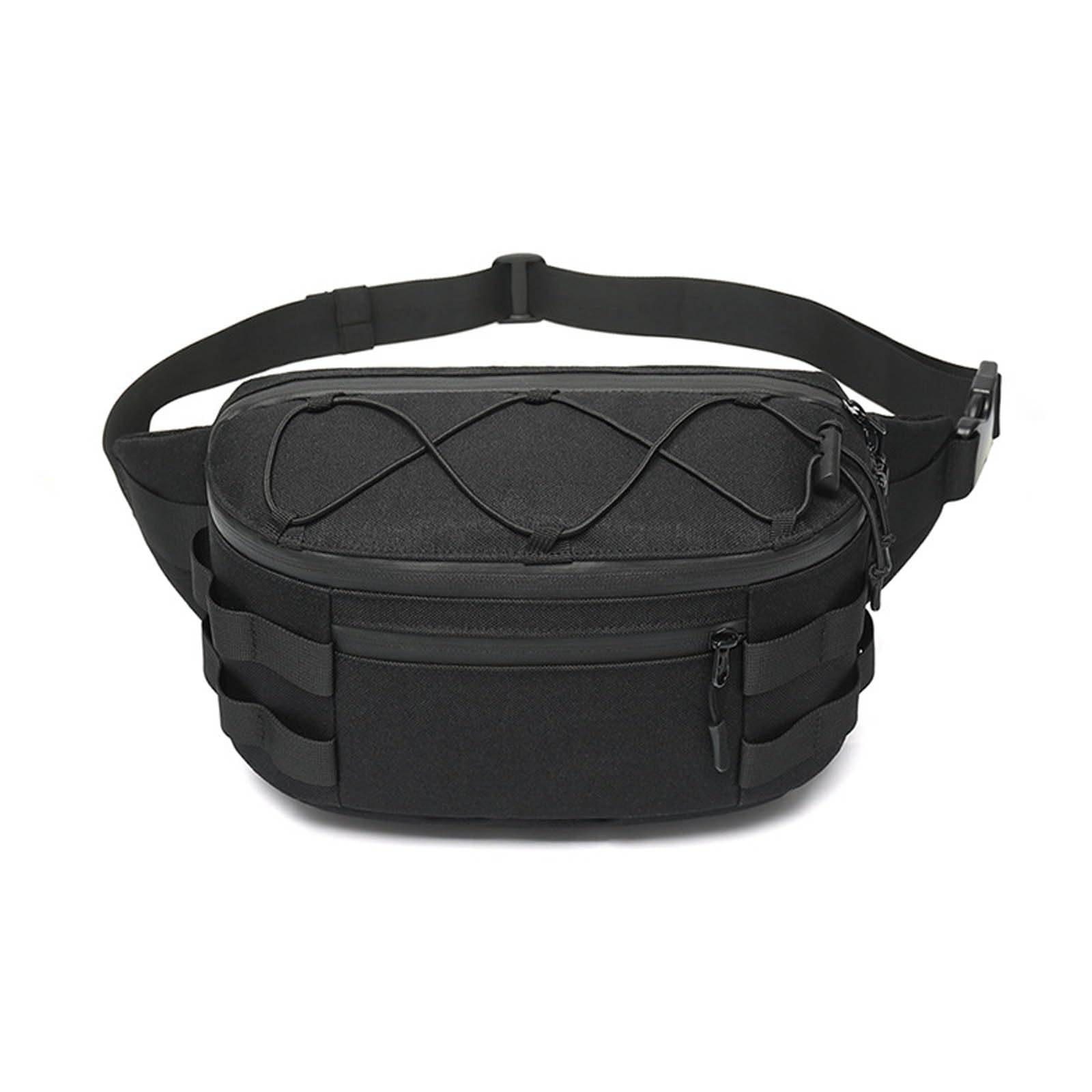 FANDARE Ultraléger Sac Poitrine Homme Sacs Bananes de randonnée Sacoche Sac à Bandoulière Sacs Banane Running Sac Banane pour Homme Sacs à Dos porté Travers Sac d'Epaule Moto Sling Bag Noir
