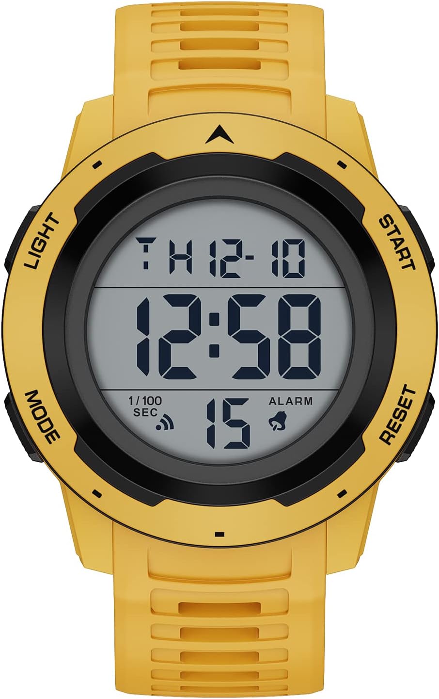 GOLDEN HOUR Mens Waterproof Digital Sport Watches Wide Screen Easy Read Display Military Style with Rubber Strap