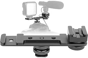 ChromLives Hot Shoe Extension Bar Mount - Dual Camera Mount for DSLR and Camcorders