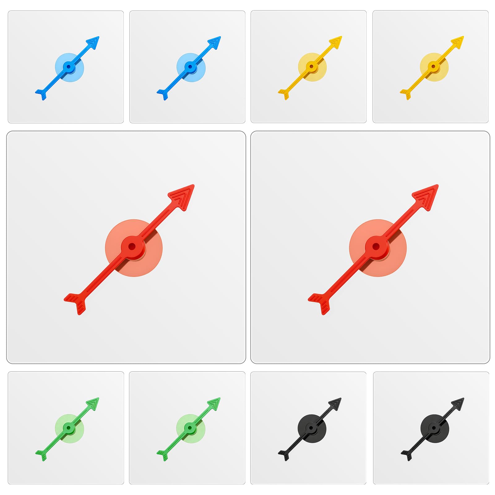 Gejoy 10 Pack Transparent Spinners Bulk for Classroom Clear Spinners Dry Erase Math Game with Rotating Arrow (Multicolor)
