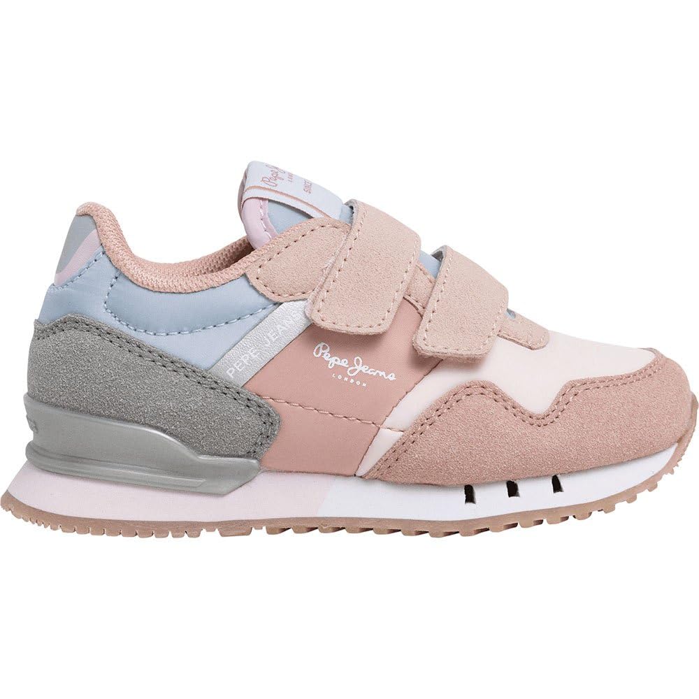 Pepe Jeans Girl's London Colors Gk Sneaker, Pink (Marble Pink), 12.5