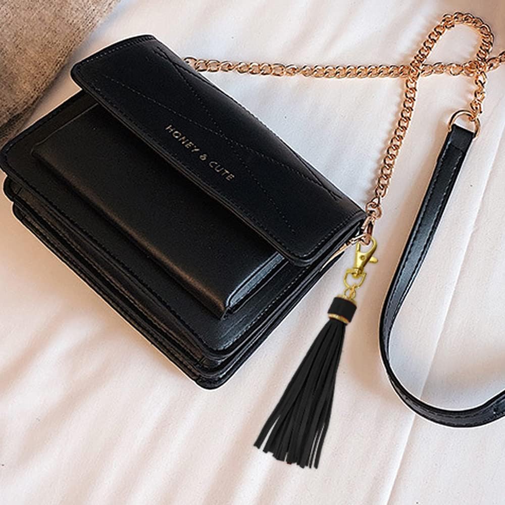 PAMIR TONG 5.9'' 15pcs PU Leather Tassel for Purse With Golden Metal Caps Lobster Swivel Keychain Tassels For Handbag Phone Car Key Jewelry DIY Crafts Jewelry Making GD189 - Image 6