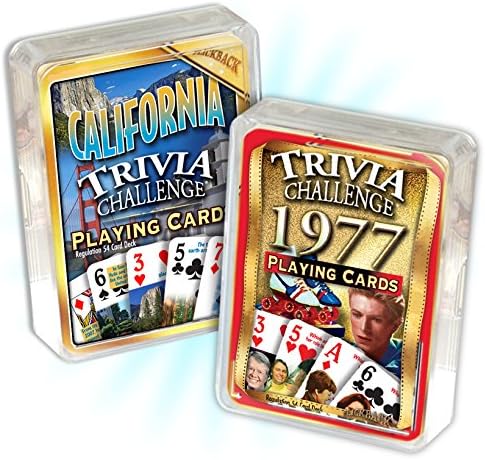 Flickback Media, Inc. 1977 Trivia Playing Cards & California Trivia Combo: 1977 Birthday