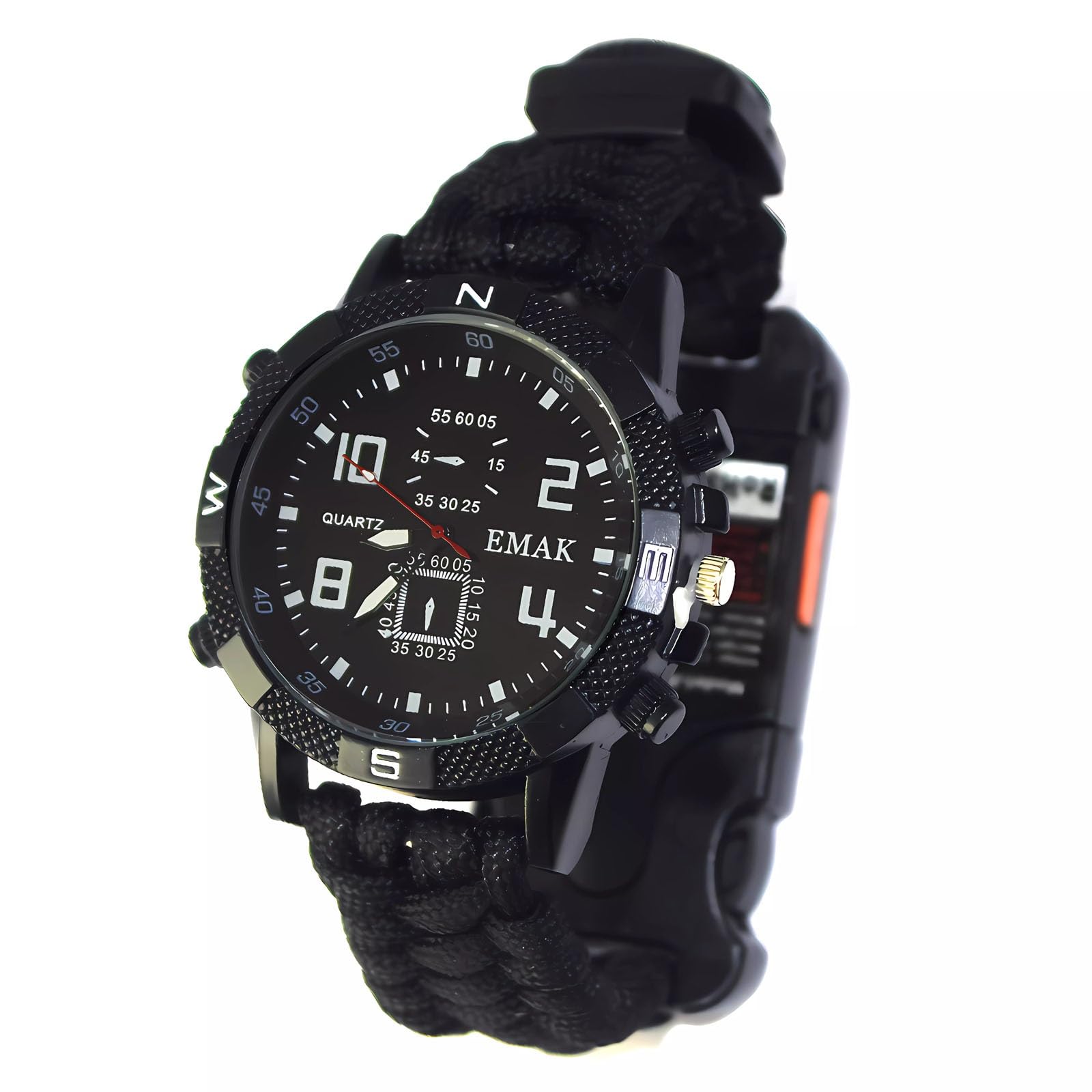 ZFFOZZ Tactical Laser Watch, Compass for Navigation, Pointer for Signaling, Durable Build for Outdoor Adventures(BK)