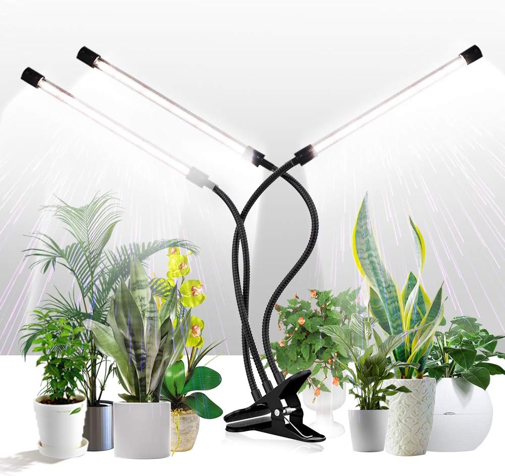 GHodecGrow Light for Indoor Plants,6000K 126LED Clip Plant Lights with Flexible Gooseneck & Timer Setting 4/8/12H,5 Dimmable Levels