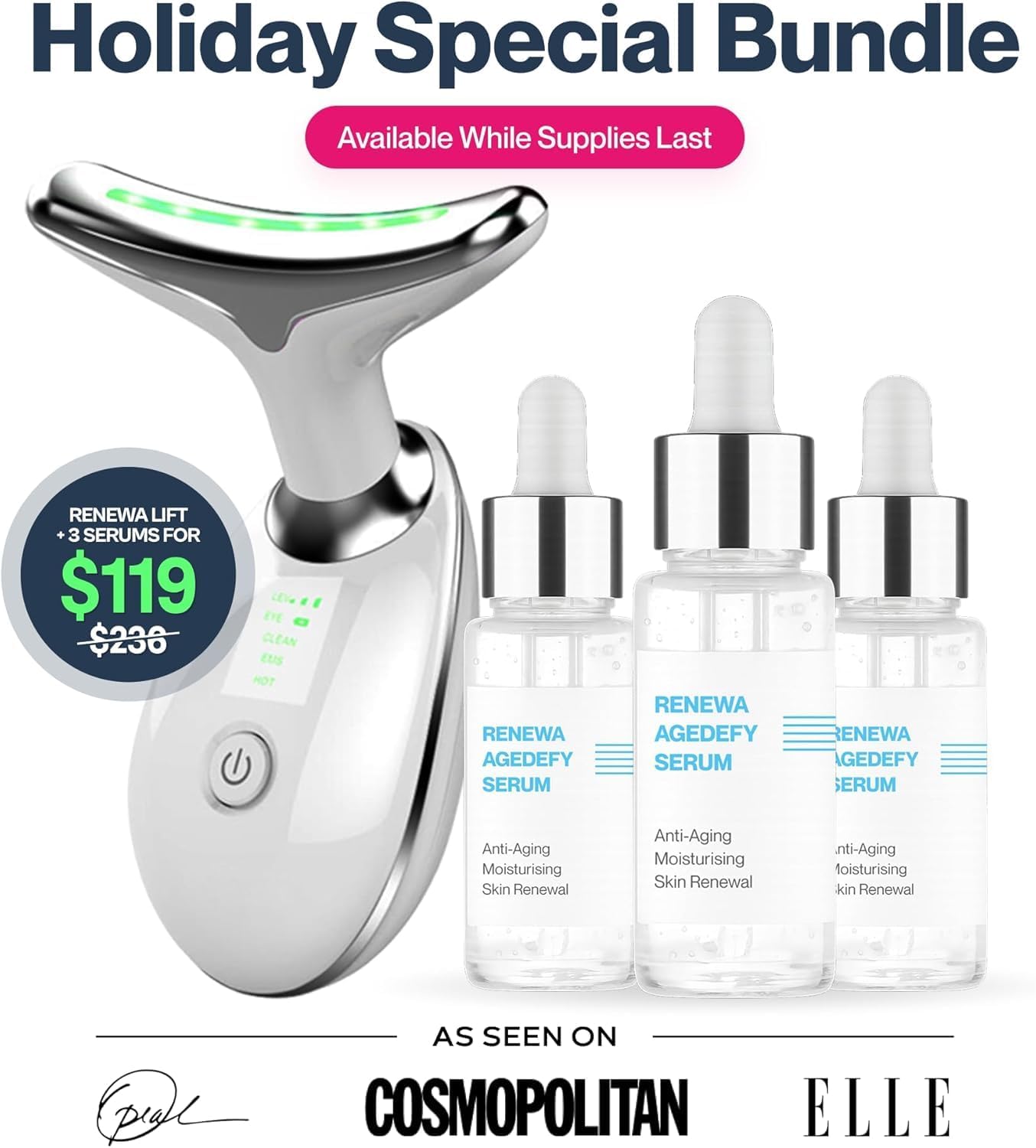 RenewaLift Face & Neck Sculpting Tool | Handheld Beauty Device with Gentle Light & Soothing Vibration | at-Home Skincare Tool for a Smoother, Refreshed, and Radiant-Looking Complexion - Image 2